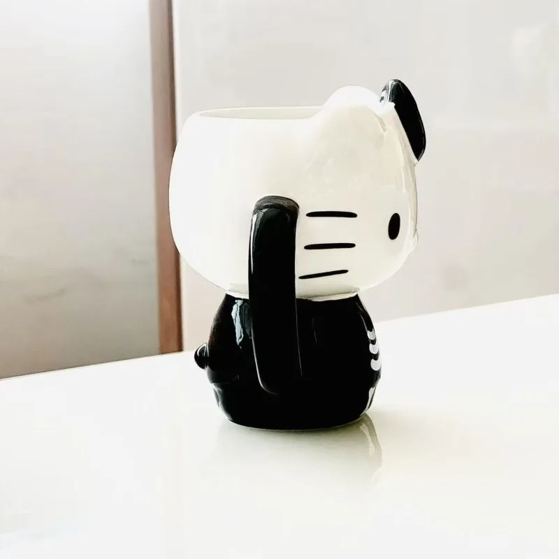 Kawaii سانريو الكرتون مرحبا كيتي الإبداعية القوس لطيف الكرتون كوب سيراميك سعة كبيرة القدح الحليب فنجان القهوة هدية عيد جديد