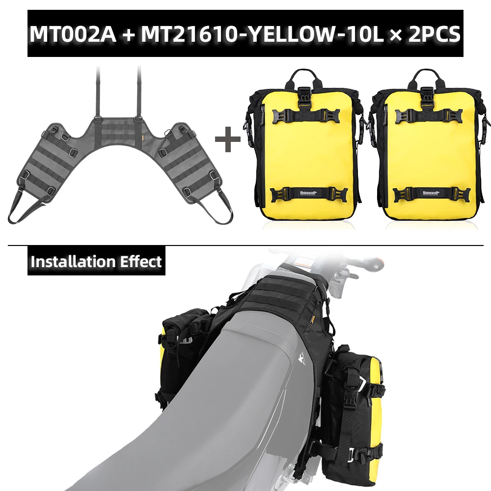 Rhinowalk 2PCS Universele Motorfiets Zadeltassen 6L/8L/10L/15L Waterdichte Fietstas Zakken met Basis voor de Meeste Motoren