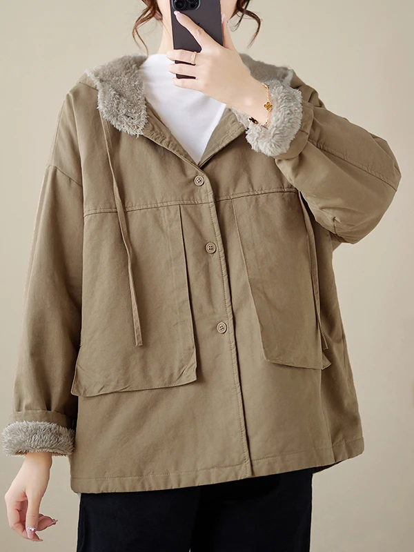 

Женское зимнее хлопковое дэт с капюшоном на подкладке, длинное повседневное свободное универсальное пальто средней длины, корейское пальто прямого кроя