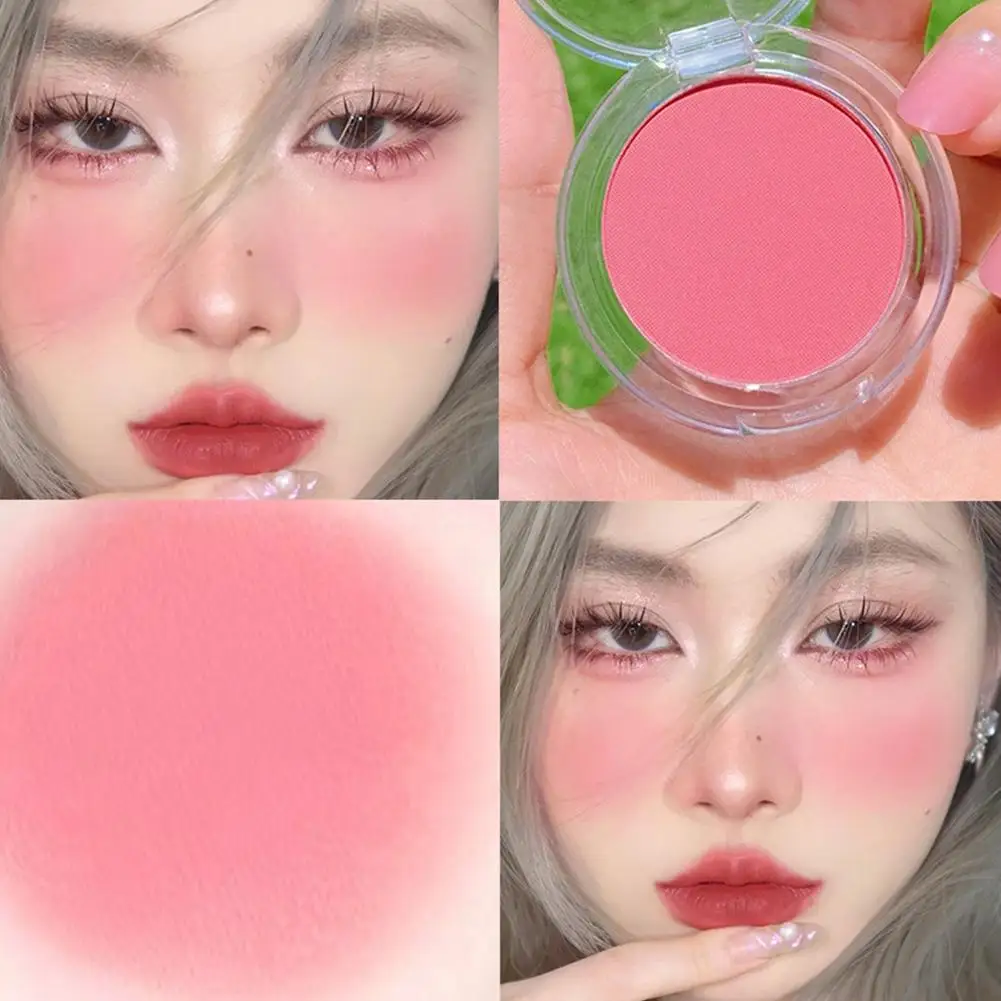 

Face Peach Blusher Matte Natural Cheek Tint Brighten Face Pink Red Face Contouring Cosmetics Blush Powder Soft Female Makeup