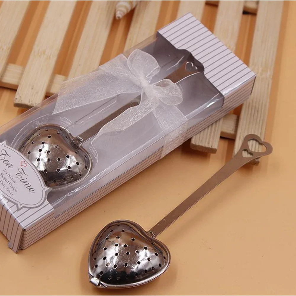 Heart Shape TeaTime Heart Tea Infuser Spoon With Retial Box For Weeding Party Gift Cuchara De Infusion De Te