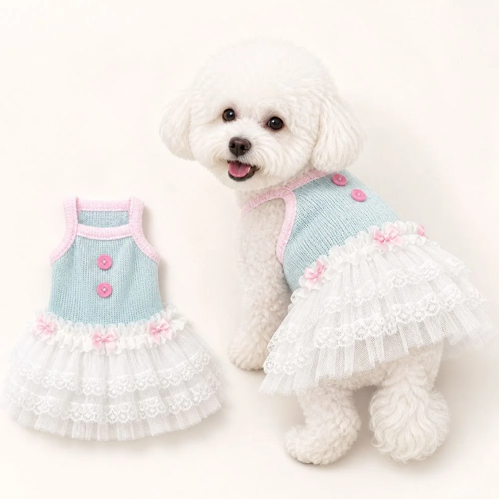 New Soft Tulle Pet Princess Dress Netted Lace Princess Style Dog Dress Breathable Mesh Pet Clothing Pet Everyday Wear