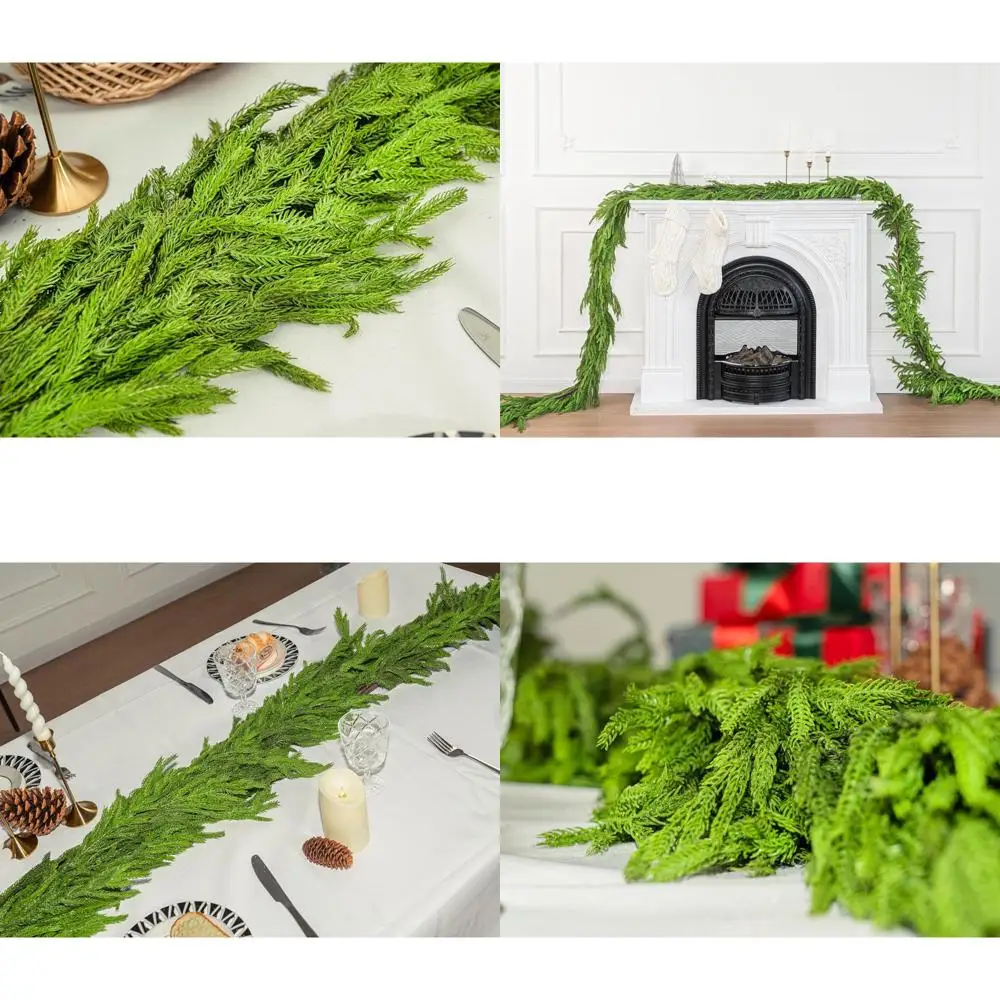

Рождественская гирлянда Norfolk Pine Needle Cypress для внутренних и наружных украшений, настольная мантия, лестница, камин