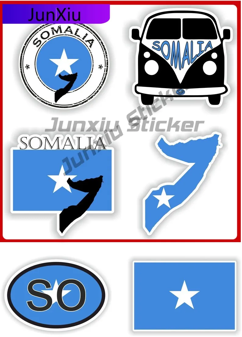Somalia Flag Vinyl Decals A Set Of Six Pieces Stickers Decals Motorcycle Stickers Scratch Cover Sticker For Car Rear Bumper Suv