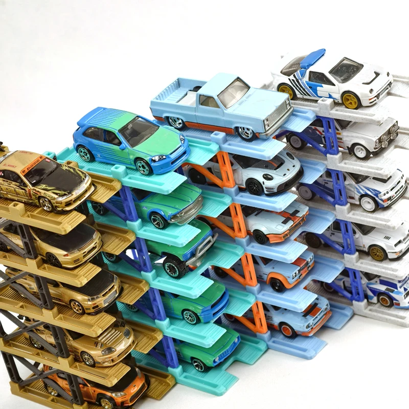 

1Set 3D Printed 10-space Parking Rack for 1/64 Diecast Car Model Colorful Stereo Display Stand Storage Bracket Assembly Parts