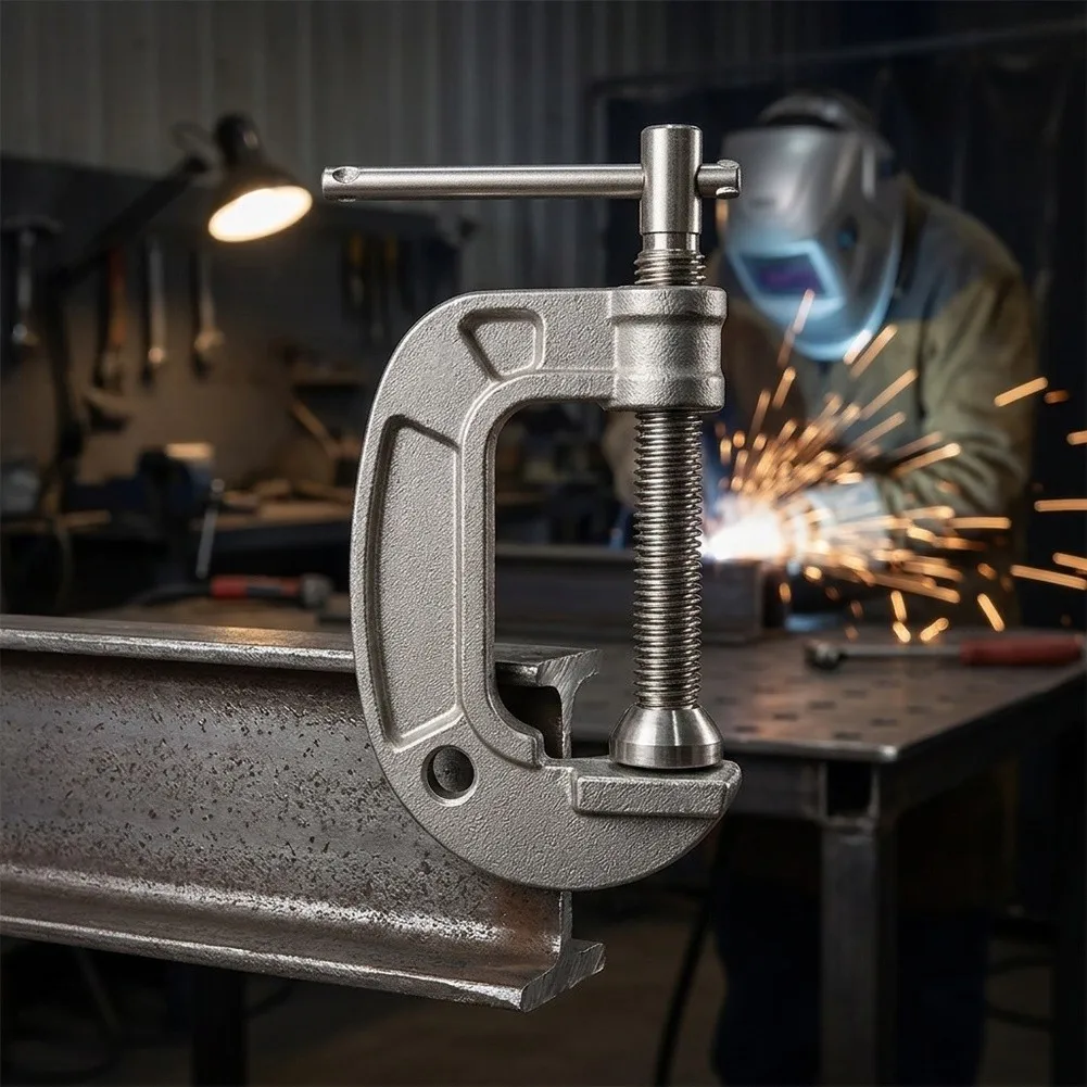 300A G-Shaped Ground Clamp Stainless Steel Material for Heavy-Duty Electrical Grounding Applications in Construction Sites