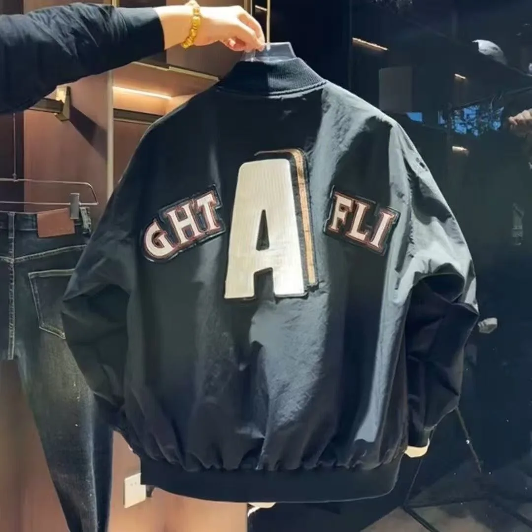 الرجال فضفاضة تناسب البيسبول طوق الطيران Jaet الخريف الشتاء حجم كبير 250 Pou تنفس معطف رياضي غير رسمي الأمريكية Sle