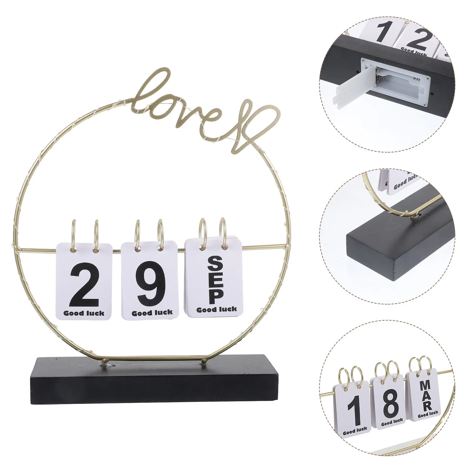 

Wooden Perpetual Flip Desk Calendar Day Month Display Table Ornament Home Office Decor Farmhouse Accessories Printing