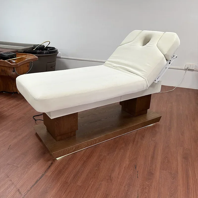 Wooden base electric beauty bed Beauty salon constant temperature heating Spa massage bed Medical beauty facial skin care bed Y1