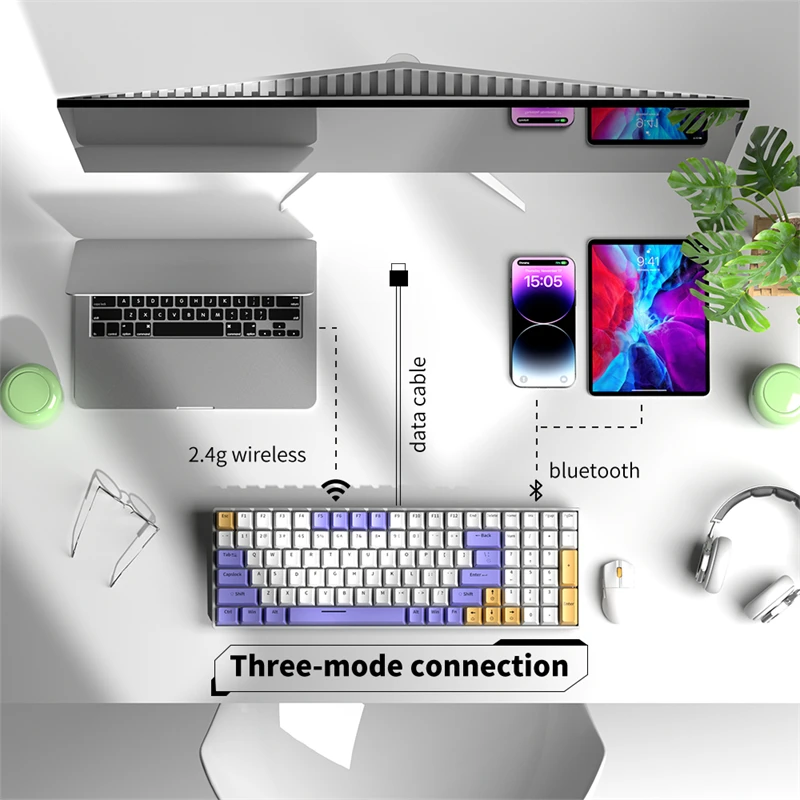 ZIFRIEND H68 H100 Mechanical Keboard Kit Customized DIY Hot Swappable Kit Gaming Keyboard 68/100 Keys DIY Switch Keycaps