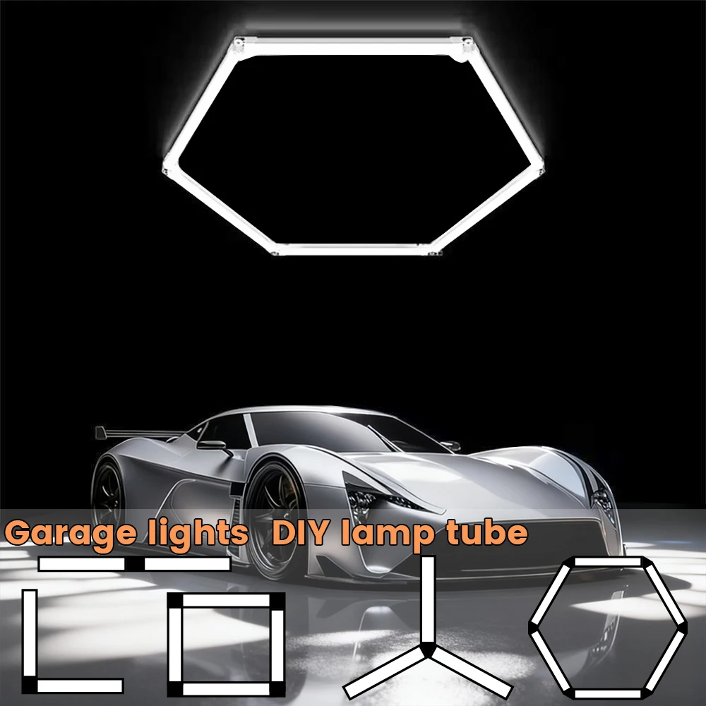 

Hexagon LED lighting for DIY Garage Barbecue Shop Barbershop Gym Bar Car Showroom 4S Workshop Ceiling Light Honeycomb Tube