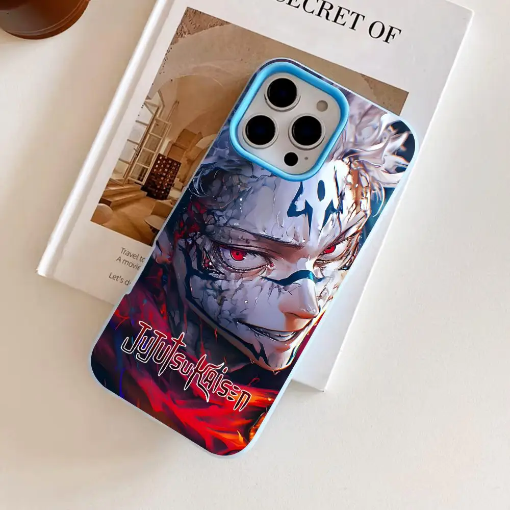 

Jujutsu Kaisen Sukuna Jelly Double layer Light Blue Mobile Phone Case for iPhone 17 16 15 14 13 12 11 Air Pro Max Plus