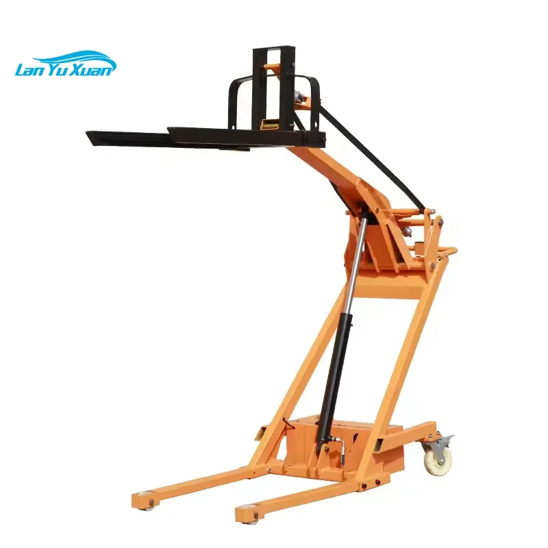 High Quality 500Kg electric hand  with portable self lift ability fork mini forklift  lift portable stacker