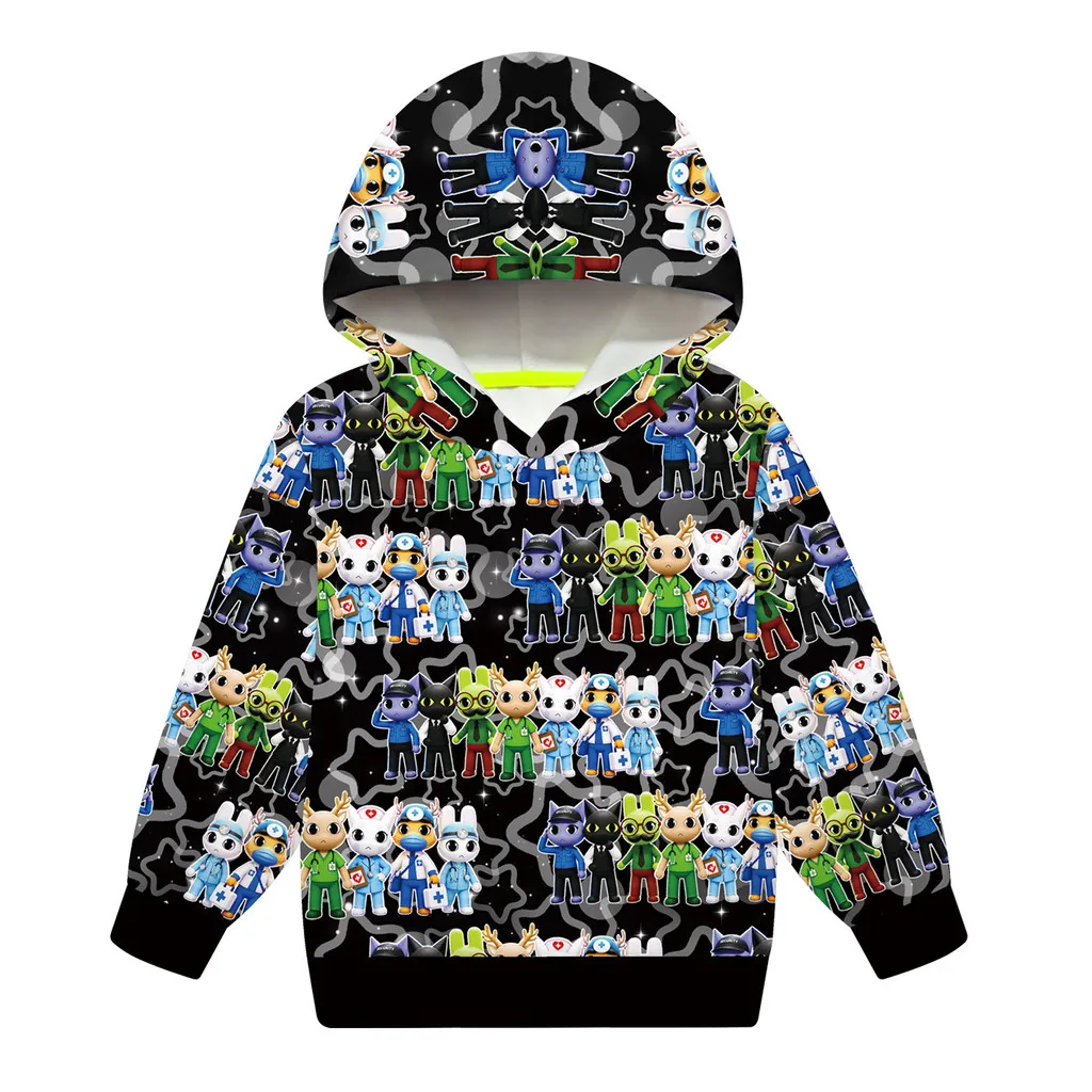 5468 Kids Boys Girls Animal Hospital Game Outerwear Long Sleeves Hoodies