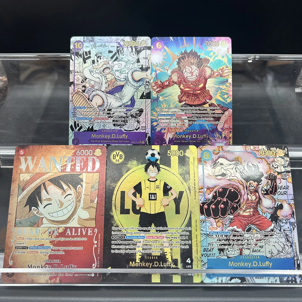 Anime Opcg Proxy Tcg Collectible Cards Monkey.d.luffy Manga Alternate Art Wanted Soccer Sp Holo Foil Collectible Cards Holiday