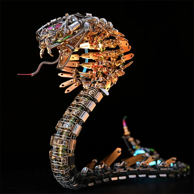 기계 뱀파이어 코브라 뱀 3D 퍼즐 금속 모델 구축 키트 퍼즐 모델 DIY 조립 장난감 성인을위한 어린이 선물