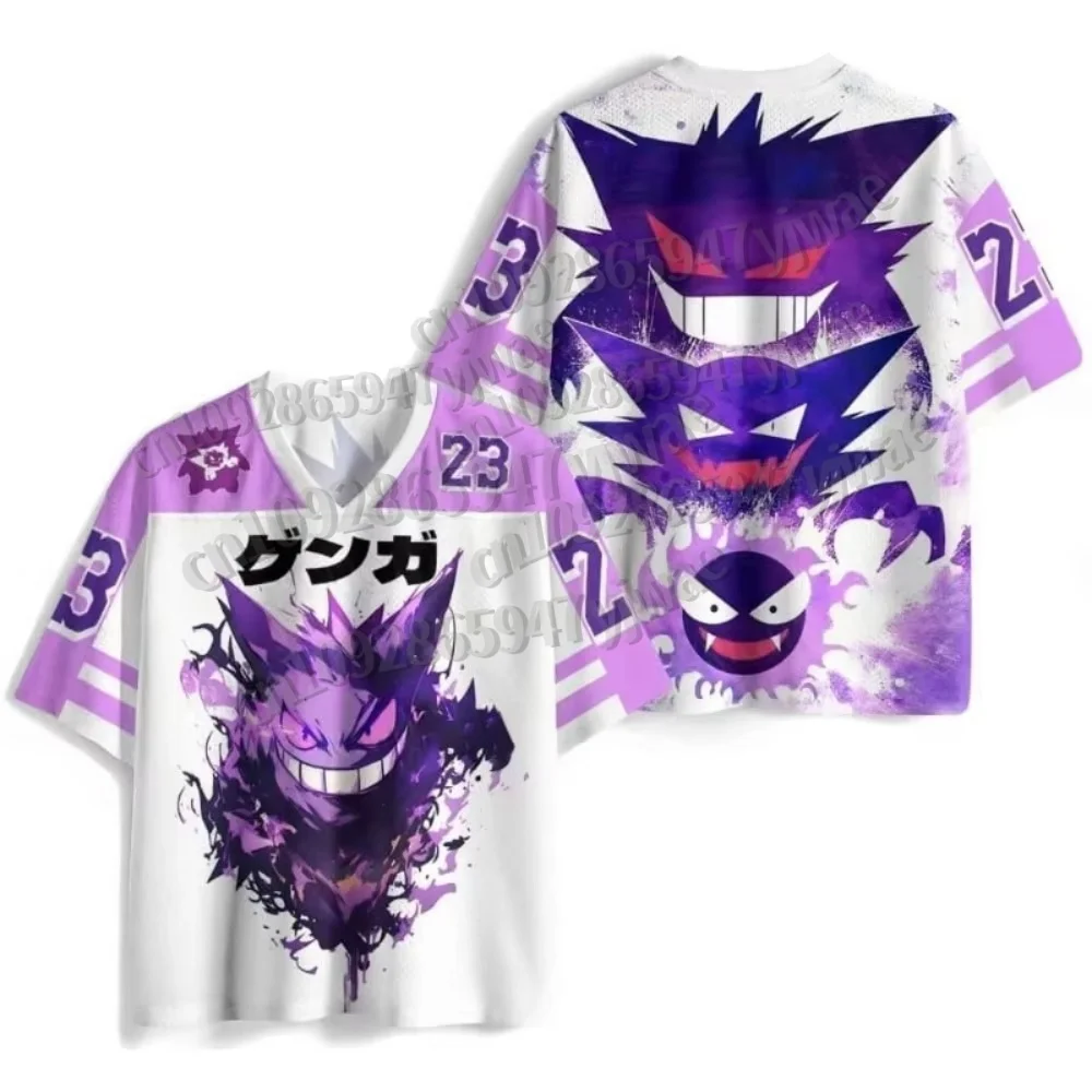 26 Sommer Herren Damen Kinder Cartoon Mewtwo Bulbasaur Fußballtrikot Y2k Streifendruck Familien-Partnerlook T-Shirt Strand-T-Shirt – Detail 8