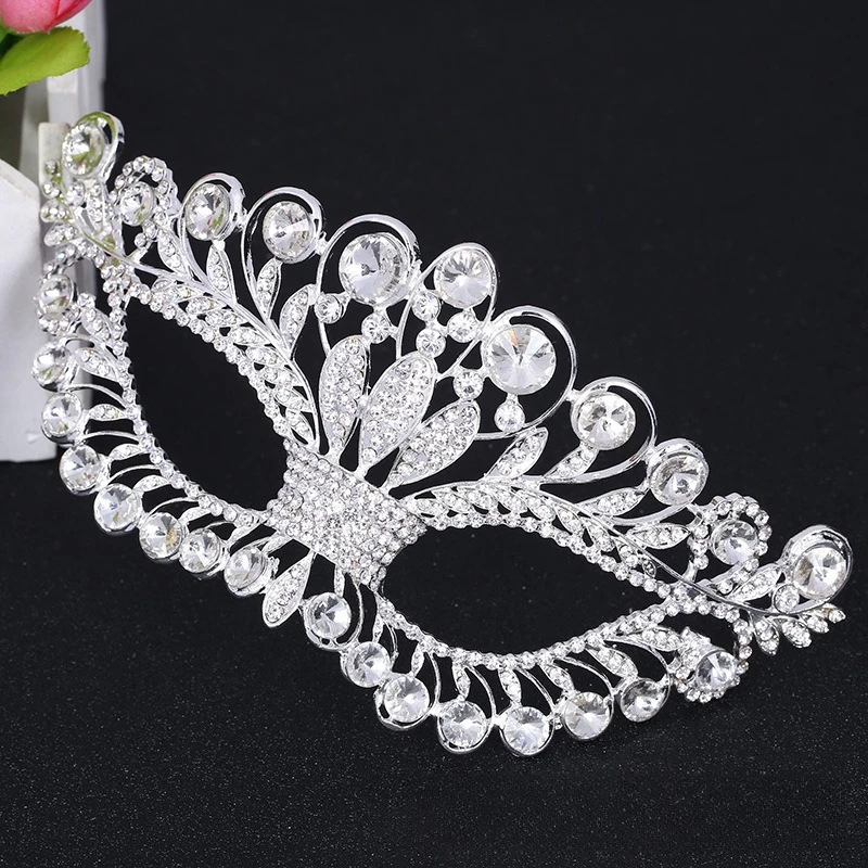 

Creative Gift Mask Handmade Crown Rhinestone Sexy Mask Manufacturer Carnival Festival Party Costume Decor Fashion Eye Mask