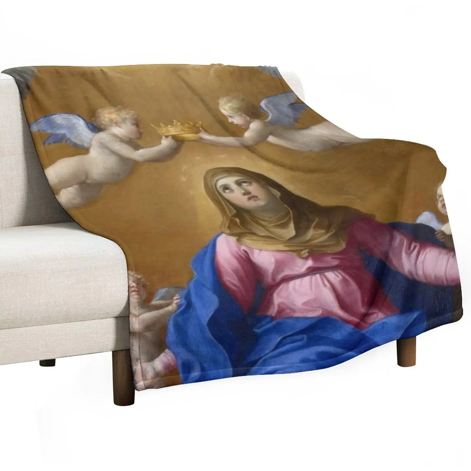 

Virgin Mary Jesus Christ Angels Throw Blanket heavy to sleep Luxury Brand Decoratives Camping Blankets