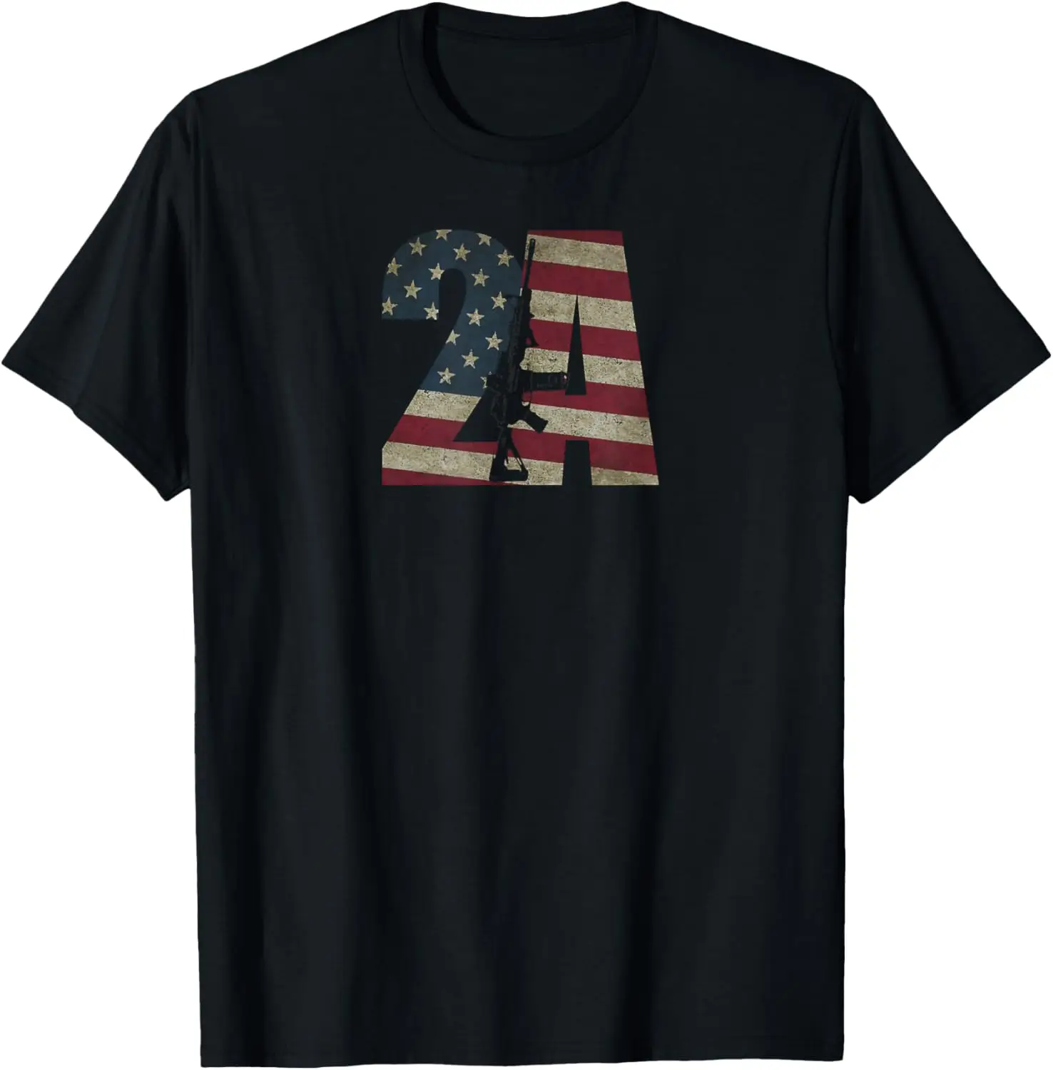 2nd Amendment Patriotic Gun Owner American Flag Rifle T-Shirt 100% Cotton O-Neck Short Sleeve Summer Casual Mens T-shirt