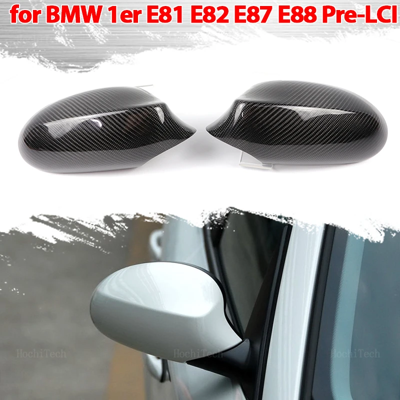 

Real Carbon Fiber Side Wing Rearview Mirror Cover Cap Sticker For BMW 1 Series E81 E82 E87 E88 Pre-LCI Pre facelift