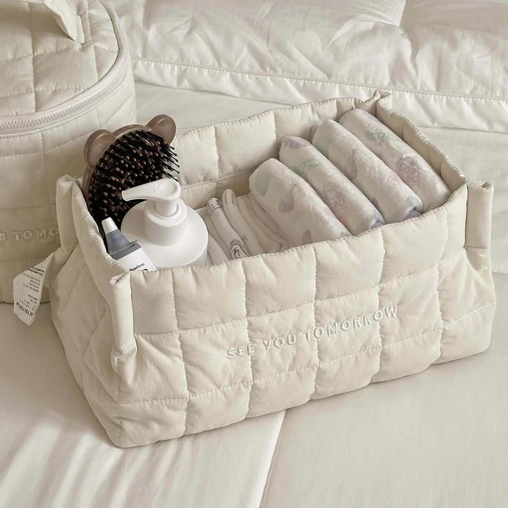 

Сумка для подгузников с мягкой стежкой, органайзер для подгузников с карманами, нежная ткань, легкая, вместительная, для хранения, для мамы и малыша