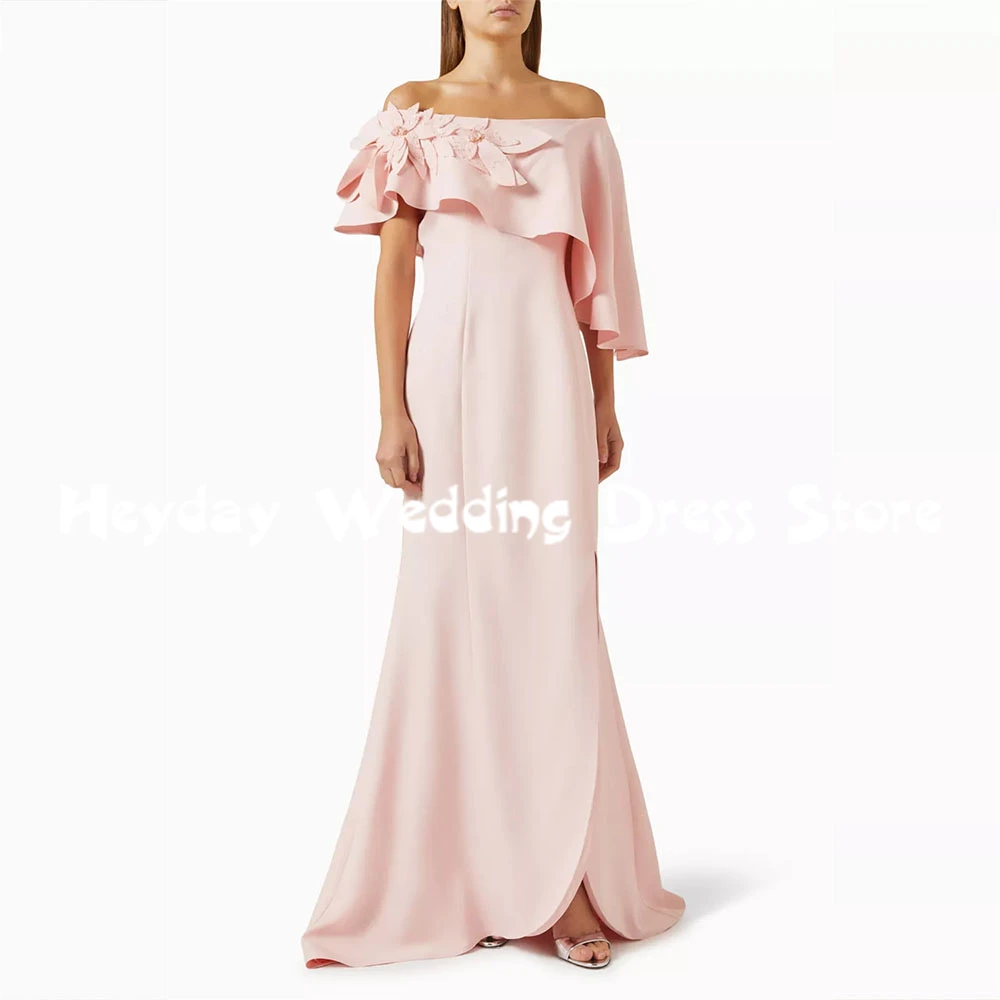 

Heyday женские вечерние платья русалки с вырезом лодочкой и 3D цветами из бисера с короткими рукавами длиной до пола, вечерние элегантные платья 2025