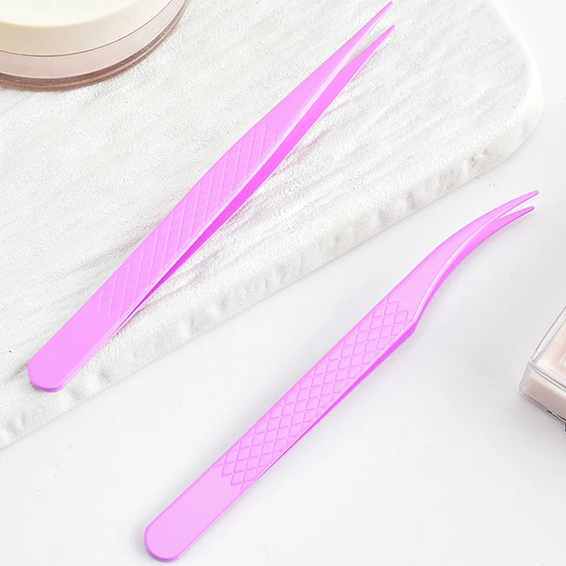 Mini False Eyelash Tweezers False Eyelashes Applicator Eyelash Extension Curler Nipper Clip Stainless Steel Makeup Tools