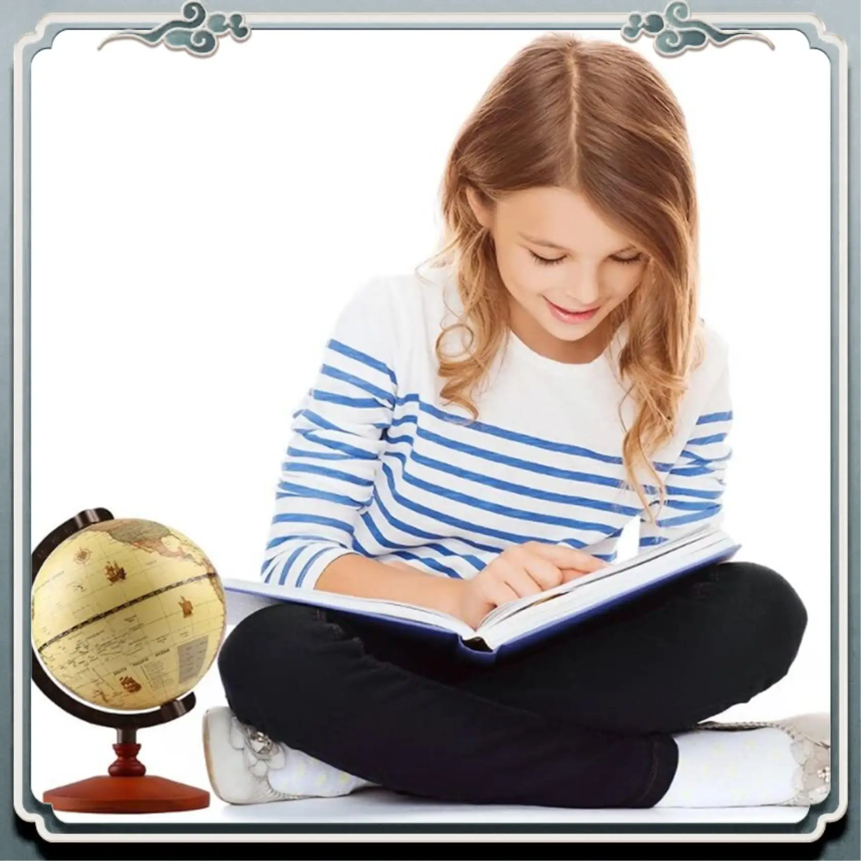 

Durable Vintage 5 Inch Diameter Brown World Globe Antique Decorative Desktop Rotating Earth Geography Globe Children Gift