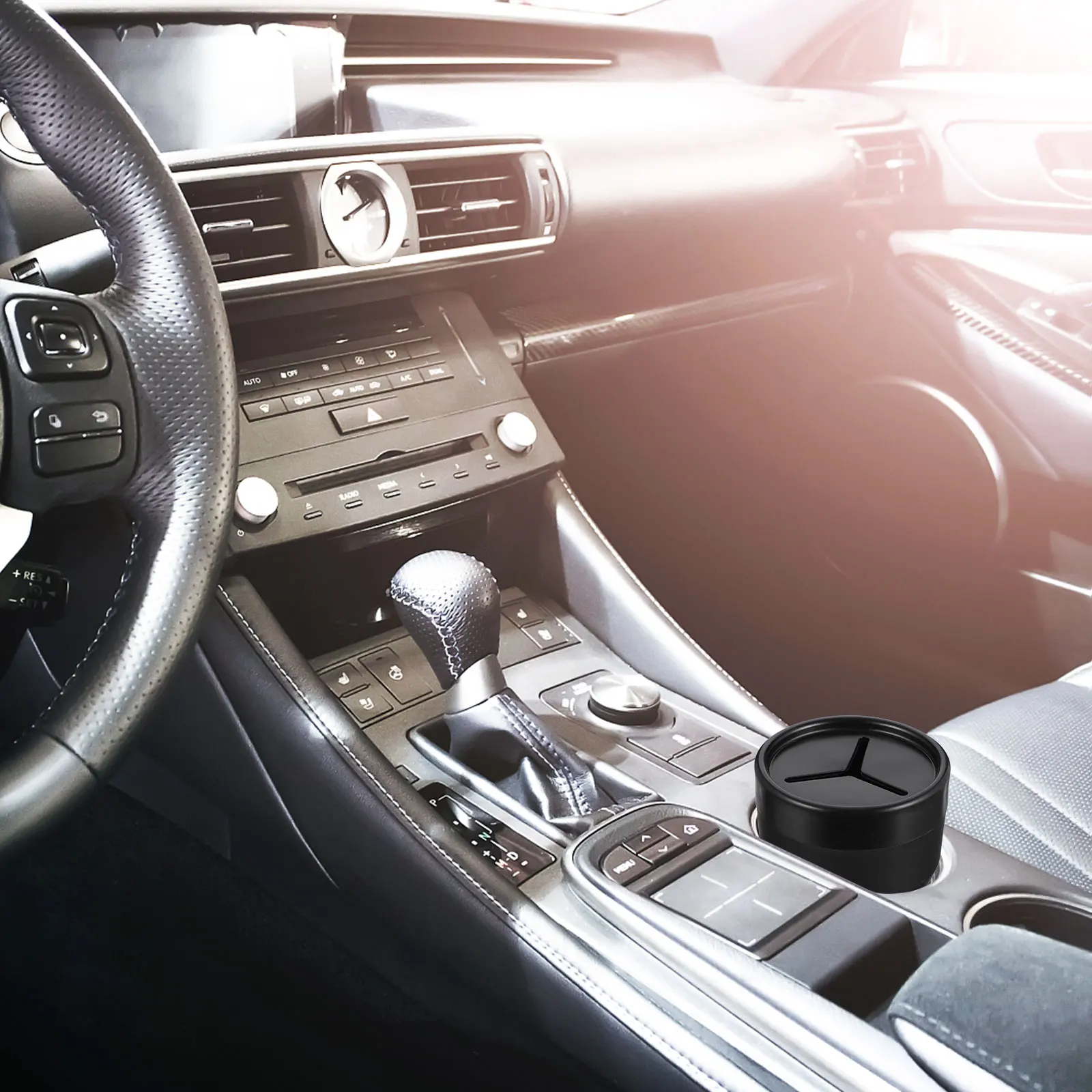 

2pcs Cup shaped Bin Can 2 Car Trash Can With Lid Pcs Car Trash Bin Lid PVC Auto Wastebasket Portable Vehicle Holder Storage