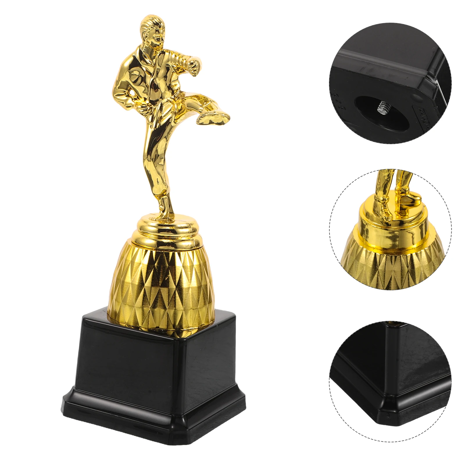 Trophée de Taekwondo, 1 pièce, accessoire de récompense du gagnant du karaté, finition dorée, trophée de Champion athlétique pour cérémonie de compétition sportive