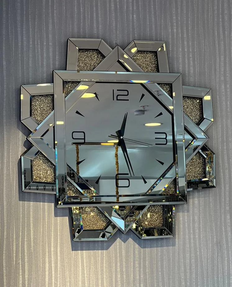 Modern Mirrored Wall Clock Mirrored Watch Wall Decor Wall Art Home Decor Muebles Meubles Mobles Meble Moebel Rugs Lighting