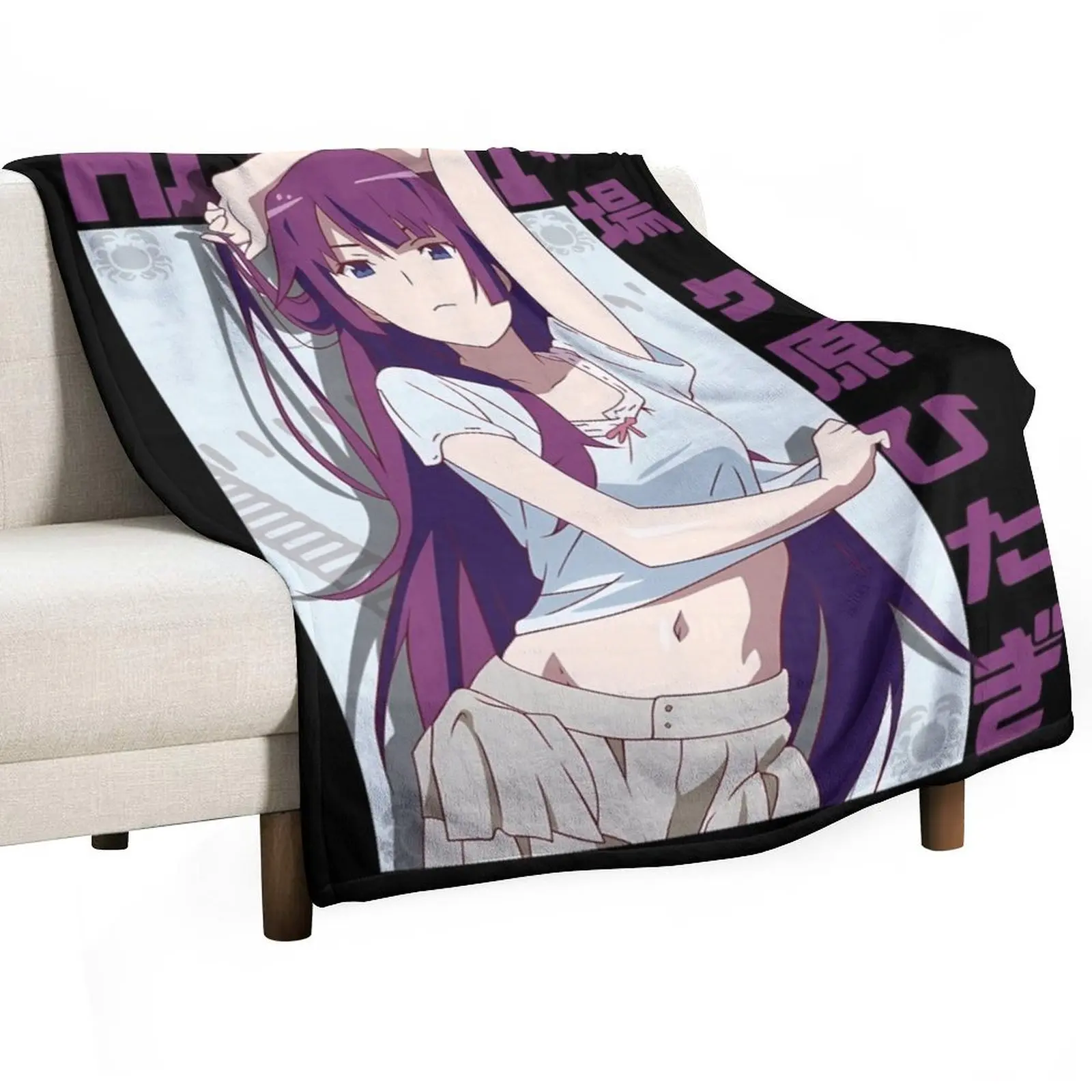 Senjougahara Hitagi Throw Blanket Designers Bed linens Blankets