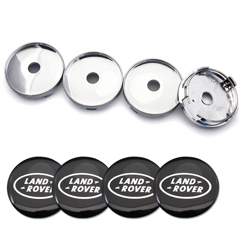 4PCS 56/60mm Car Wheel Center Hub Cap Badge Logo Logo Decal Wheel Sticker For Land Rover Discovery Range Rover Auto Accessories