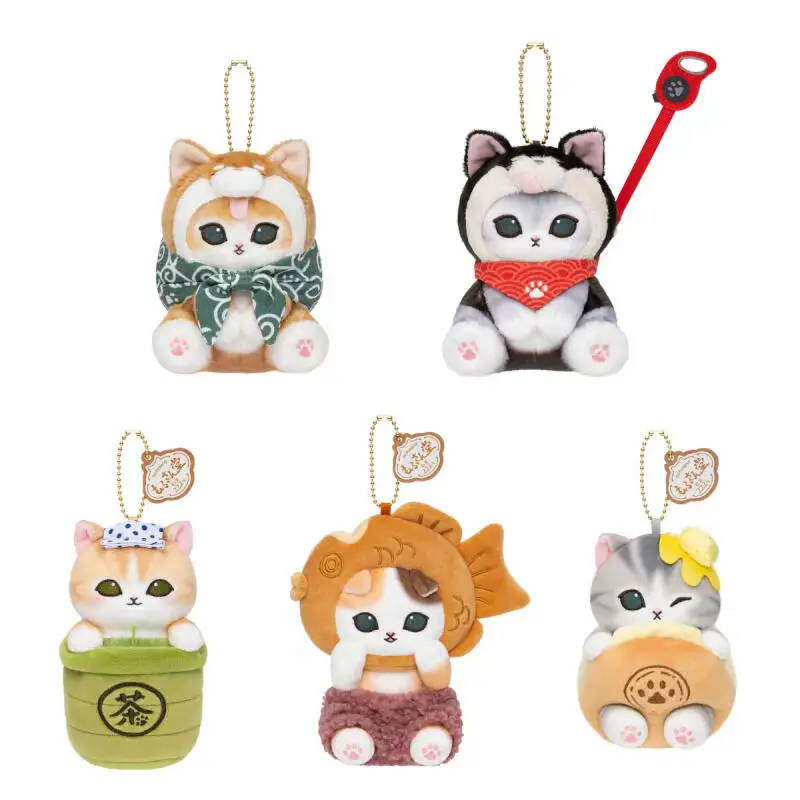 Cartoon Mofusand Shark Cat Snapper Fish Burnt Plush Toys Kawaii Keychain Creative Backpack Decoration Doll Friends Birthday Gift