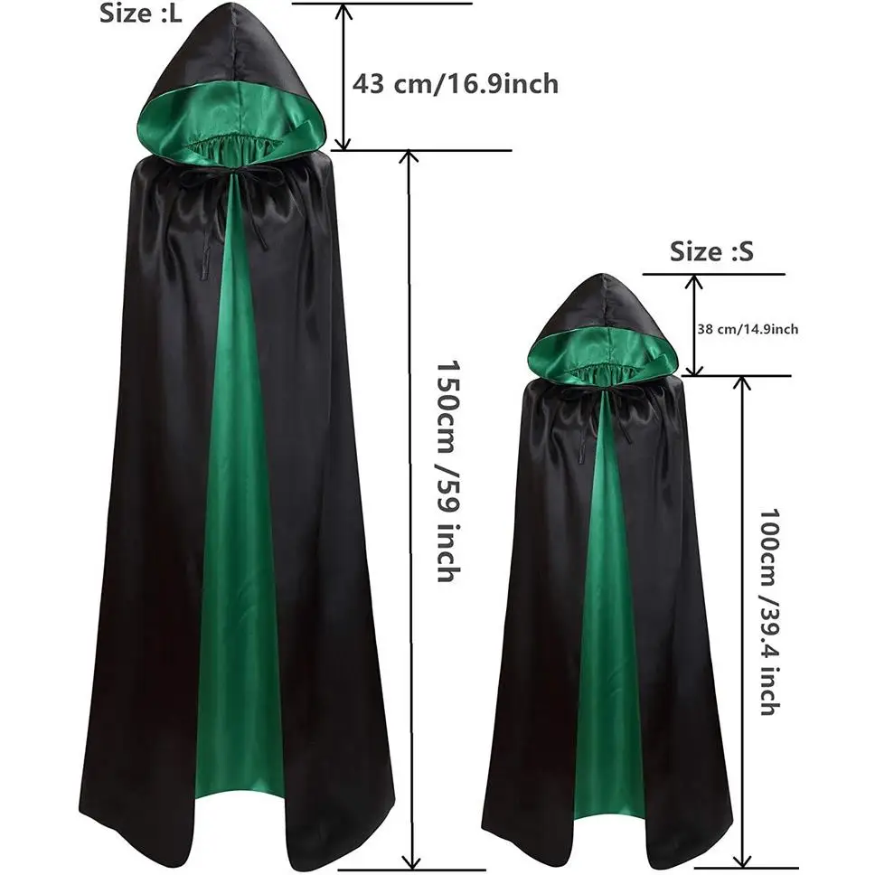 Loween-bata con capucha de doble cara, disfraz de Plang de rol, traje de actuación aterradora para escenario, ropa étnica de moda para mujer