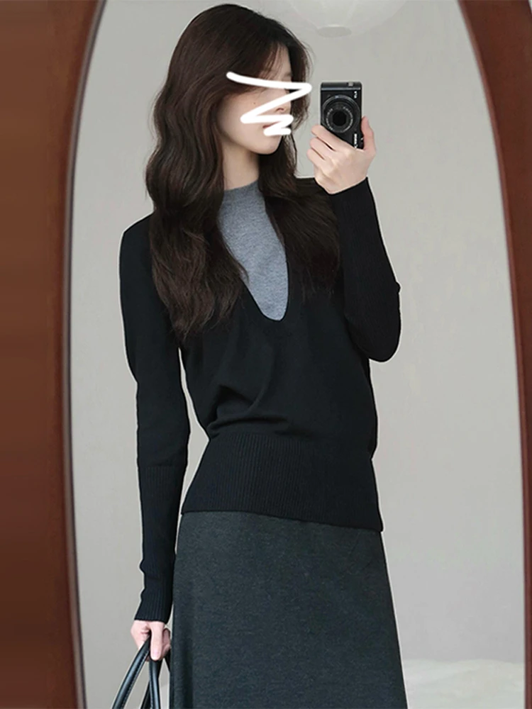 البلوزات لاعبا البلوفرات النساء محبوك القمم الحيوان طباعة سترة شقوق حافة الحفل اليومي مهرجان بديل روك باند صالح #3