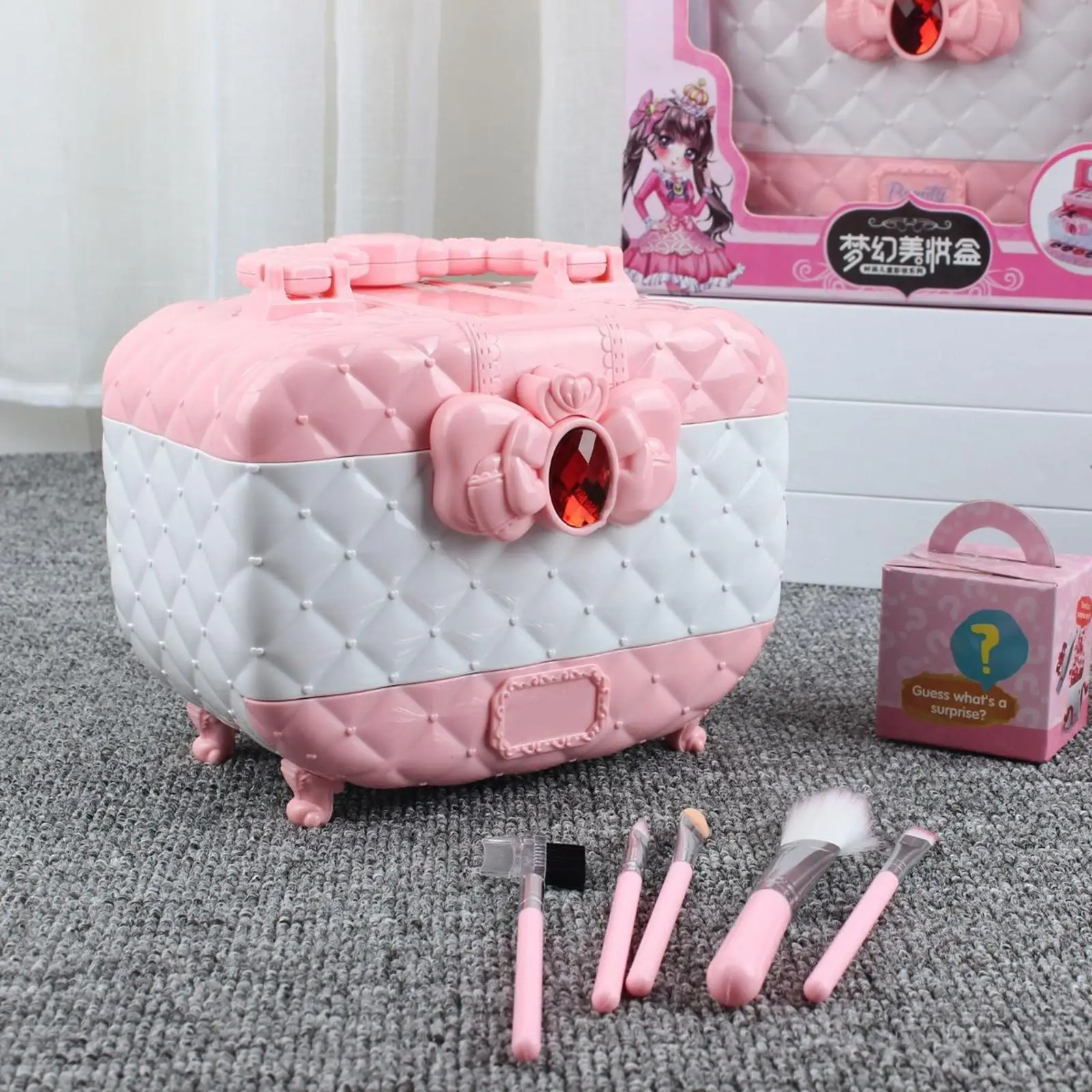 Kids Makeup Set with Mirror Makeup Vanity Toy for Girls Kids Birthday Gifts