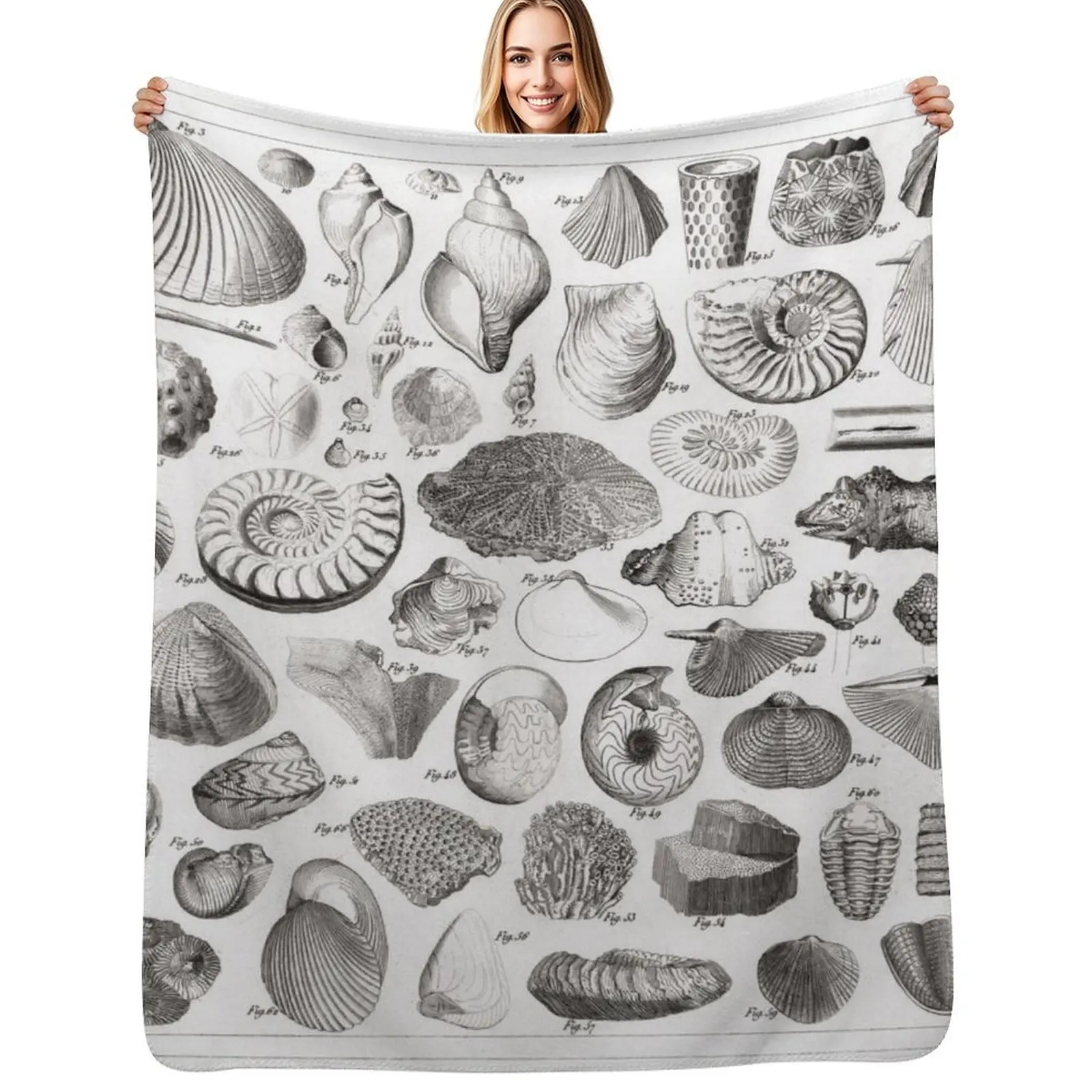 3D Printing Diagram - 1857 Diagram Paleontology: Fossils Throw Blanket