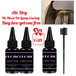 Air Dry 20g Wig Black Glue Hair Extension Adhesive Light-free Tape hair extension glue Non Uv /Led Light Human Hair Bond Glue