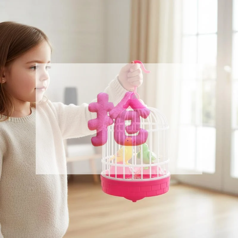Children's Bird Cage Toys Electric Talking Birds Move Sing Luminous Puzzle Musical Performance Accompany Plastic Toy