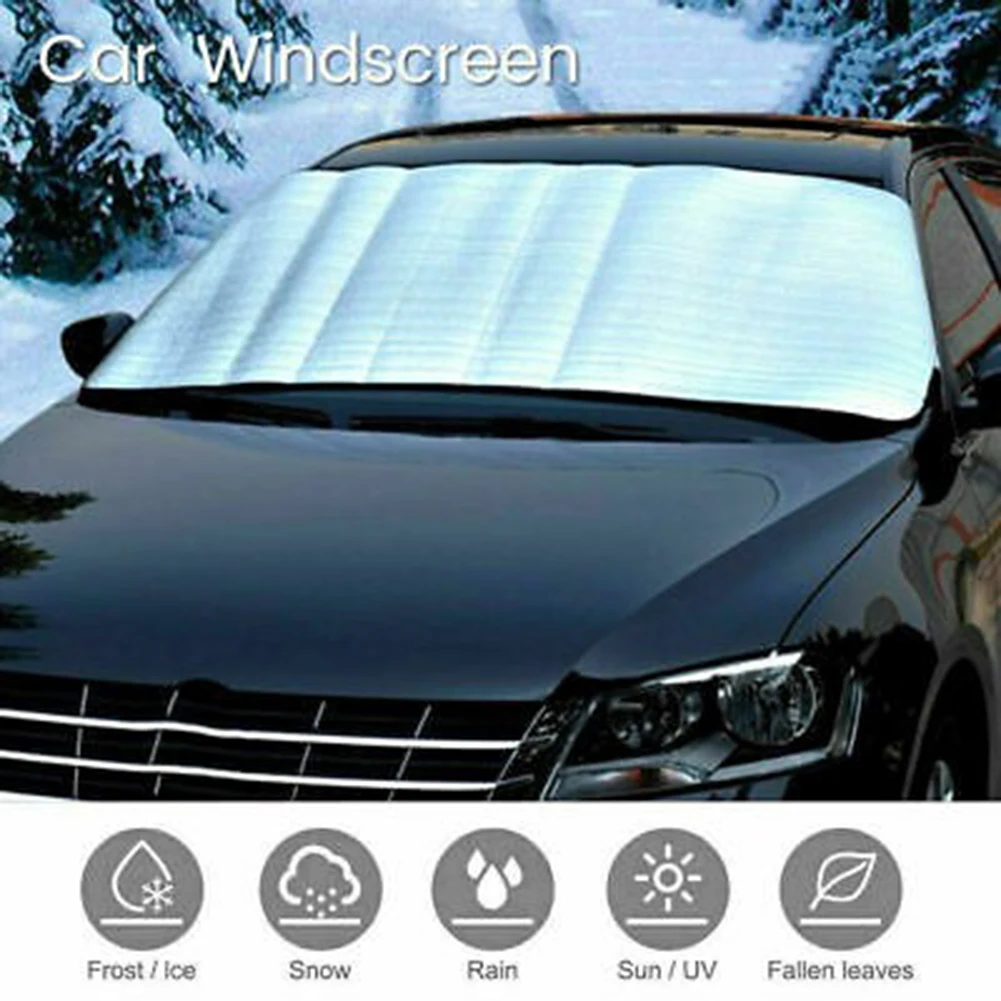 Car Windshield Sunshade Curtain Front Window Sun Shade Protector Foldable Frost Cover Ice Snow Shield Front Protector