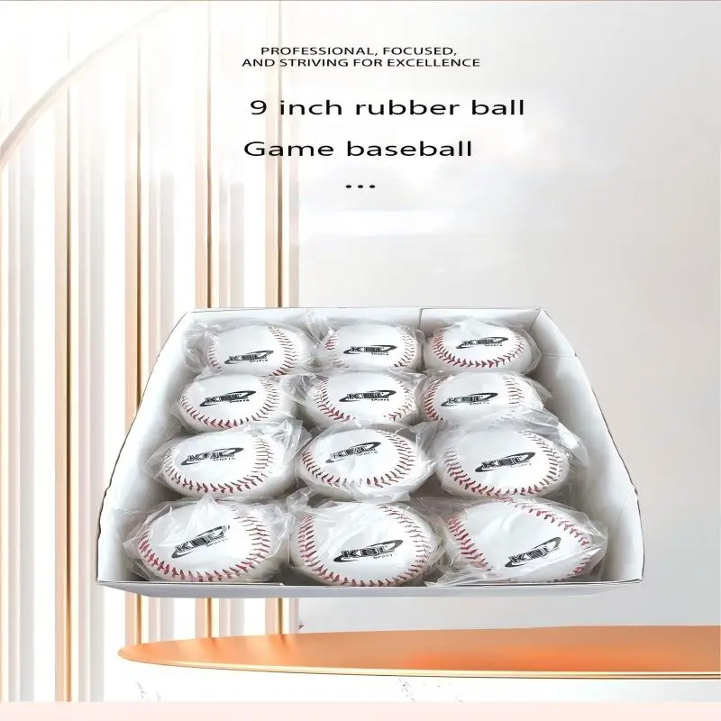 Standardowy 9-calowy baseball Twardy trening baseballowy Miękka guma Gra w baseball Praktyka rzucania na świeżym powietrzu Artykuły do ​​​​bejsbolu softballowego