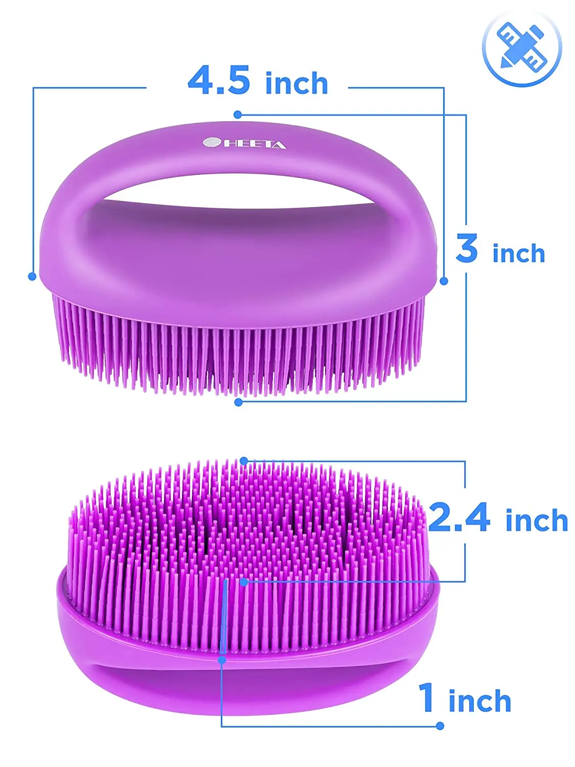 Hand-Held Body Shower Brush Soft Silicone Body Scrubber for Brushing Gentle Exfoliating Bath Cleansing Bath Brush 1Pack