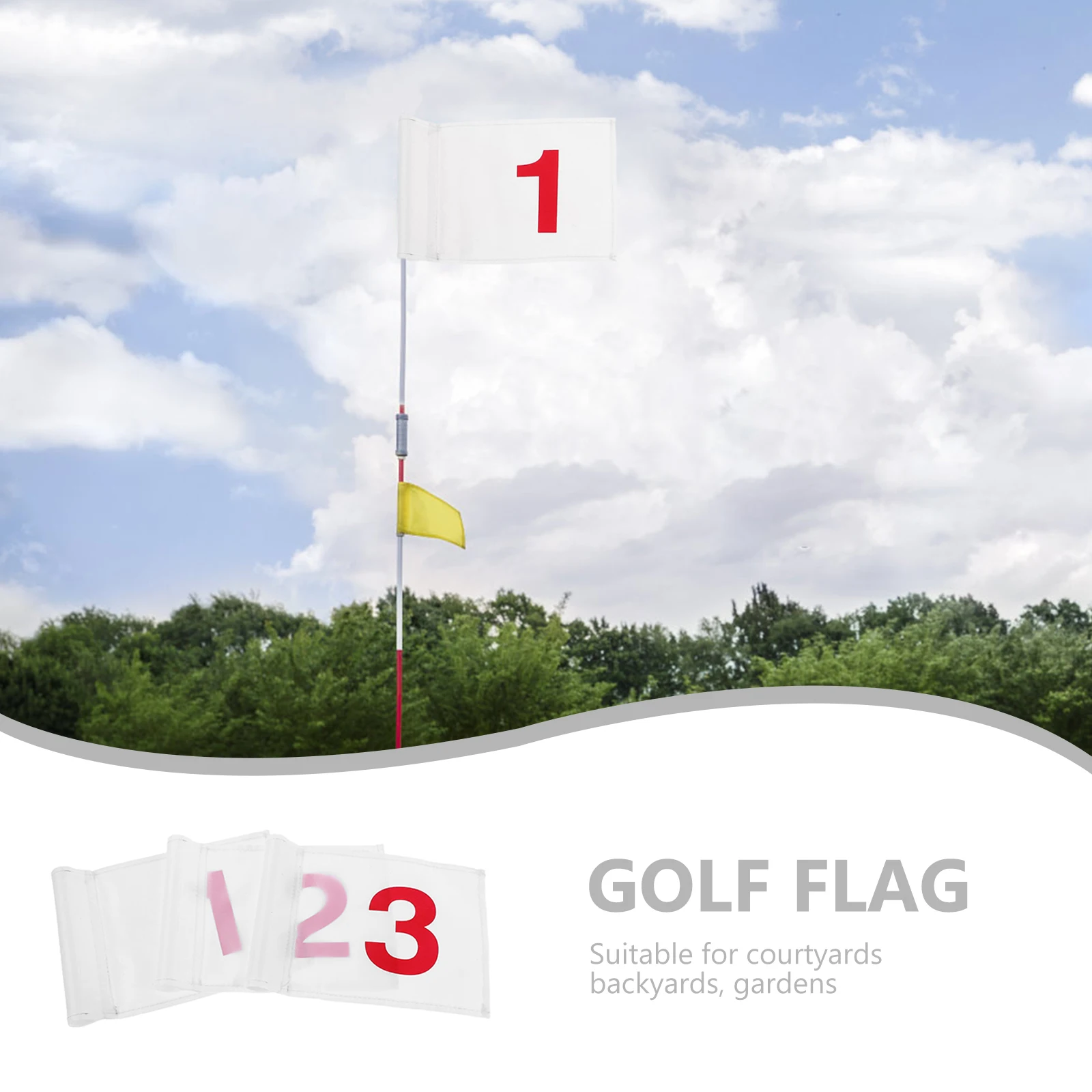 

3pcs Practice With Tube Portable Nylon Putting 8.65X6.29Inch Backyard Training Aids Yard Flags Green Markers Golf Accessories