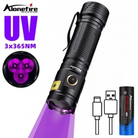 3x365nm 15w Uv Flashlight Black light Ultraviolet Invisible Ink Marker Resin Curing Pet Urine Stain Tinea Ore Scorpion Detection