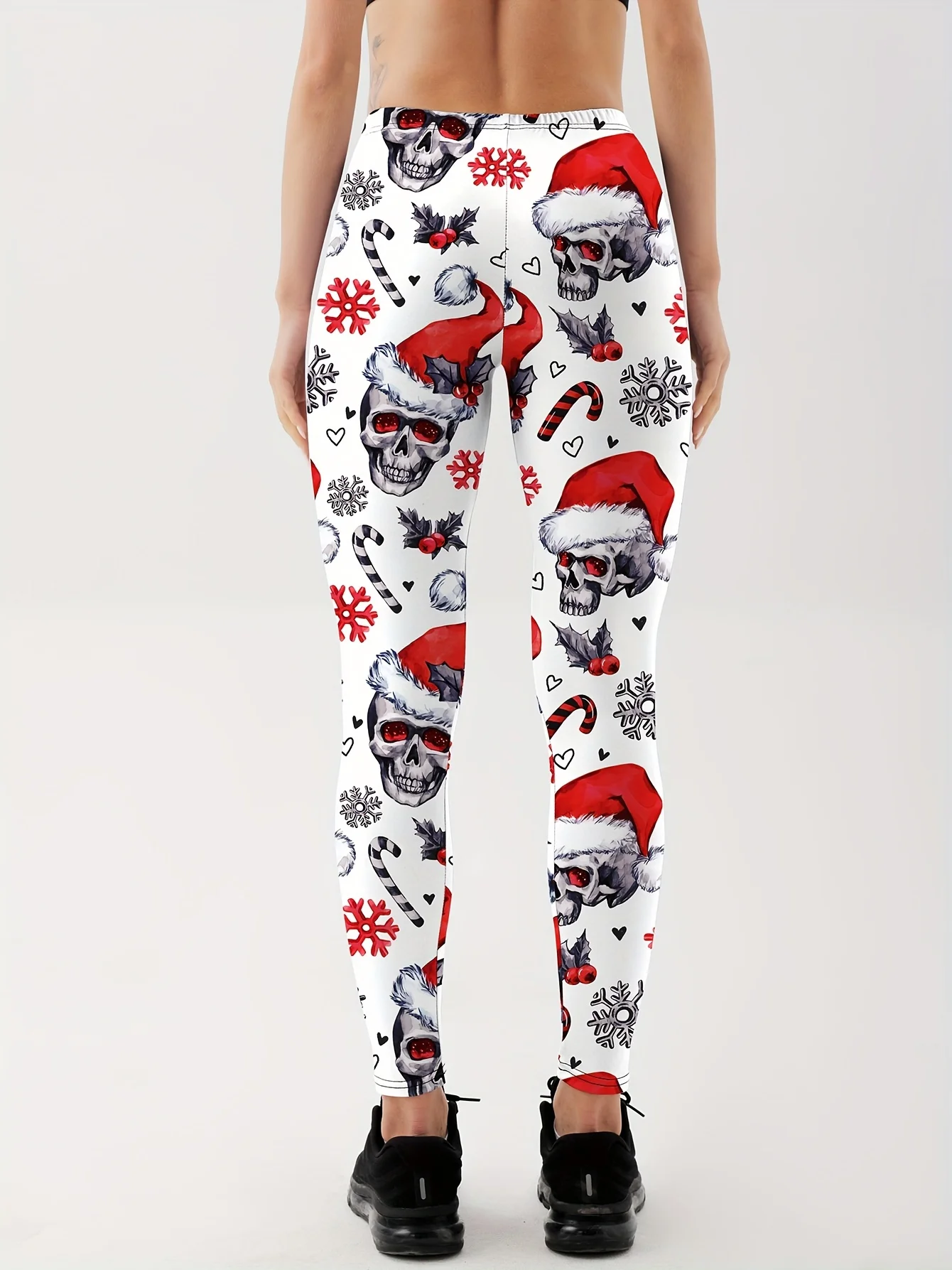 Mallas de calavera de Navidad para mujer, Leggings de cintura alta para Fitness, gimnasio, Push Up, moda