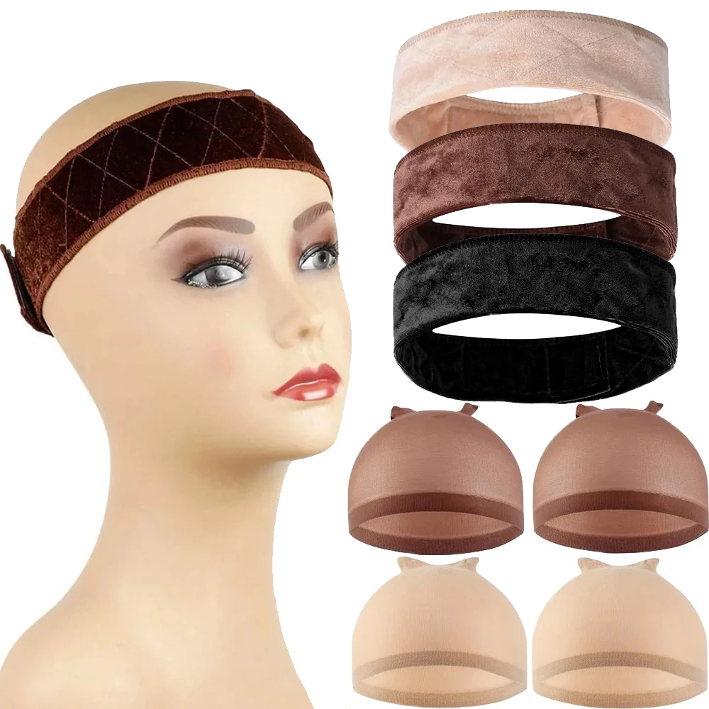 Wig Grip Bands and Dome Mesh Wig Caps for Keeping Wigs in Place Stocking Wig Caps for Women Christmas&Winter Gifts