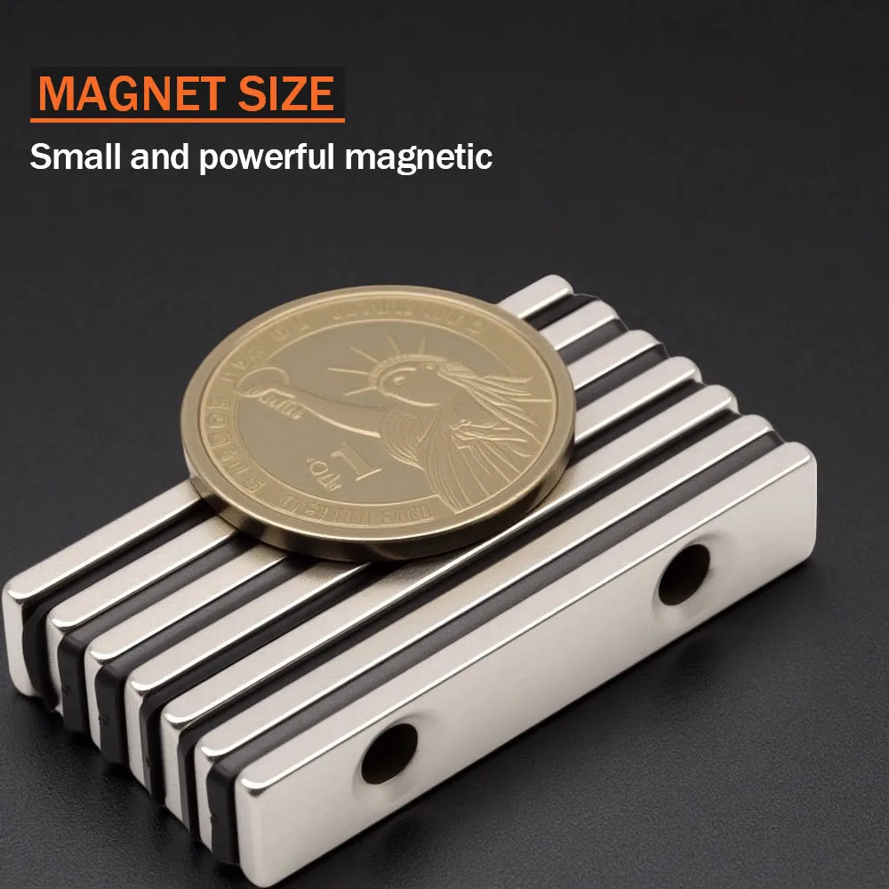 50x10x5mm Eisenlegierung Hochleistungs-Neodym-Magnet Rechteckiges Hardware-Garagenaufbewahrungssystem für Fabrikeinsatz – Detail 4