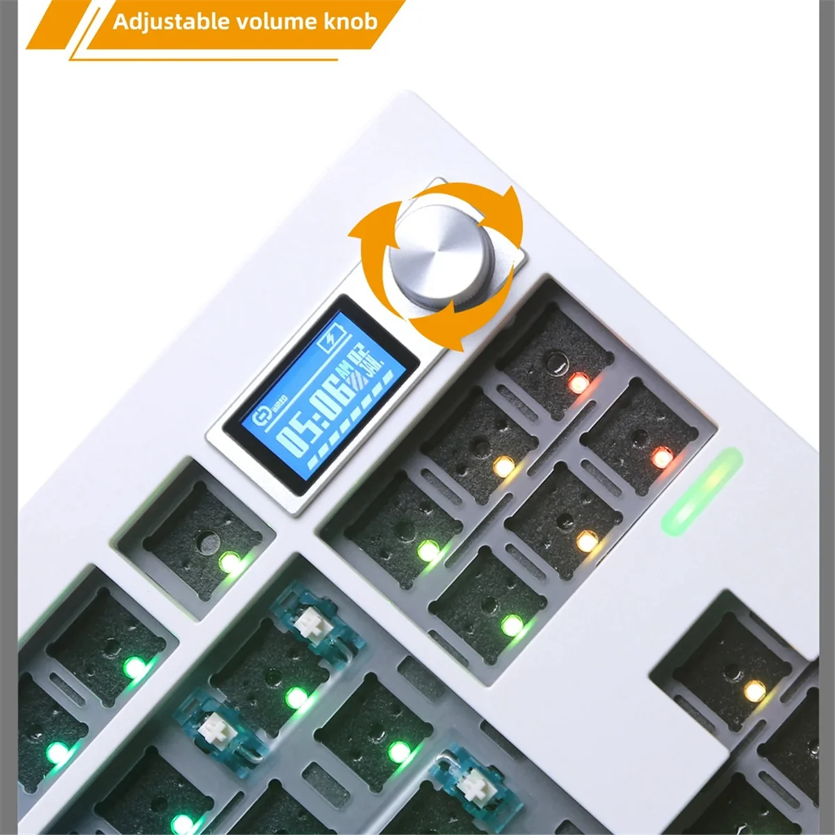 디스플레이 화면이 포함된 인기 있는 GMK87 기계식 키보드 키트 RGB 백라이트 가스켓 구조 게임 핫 스왑 키보드 흰색